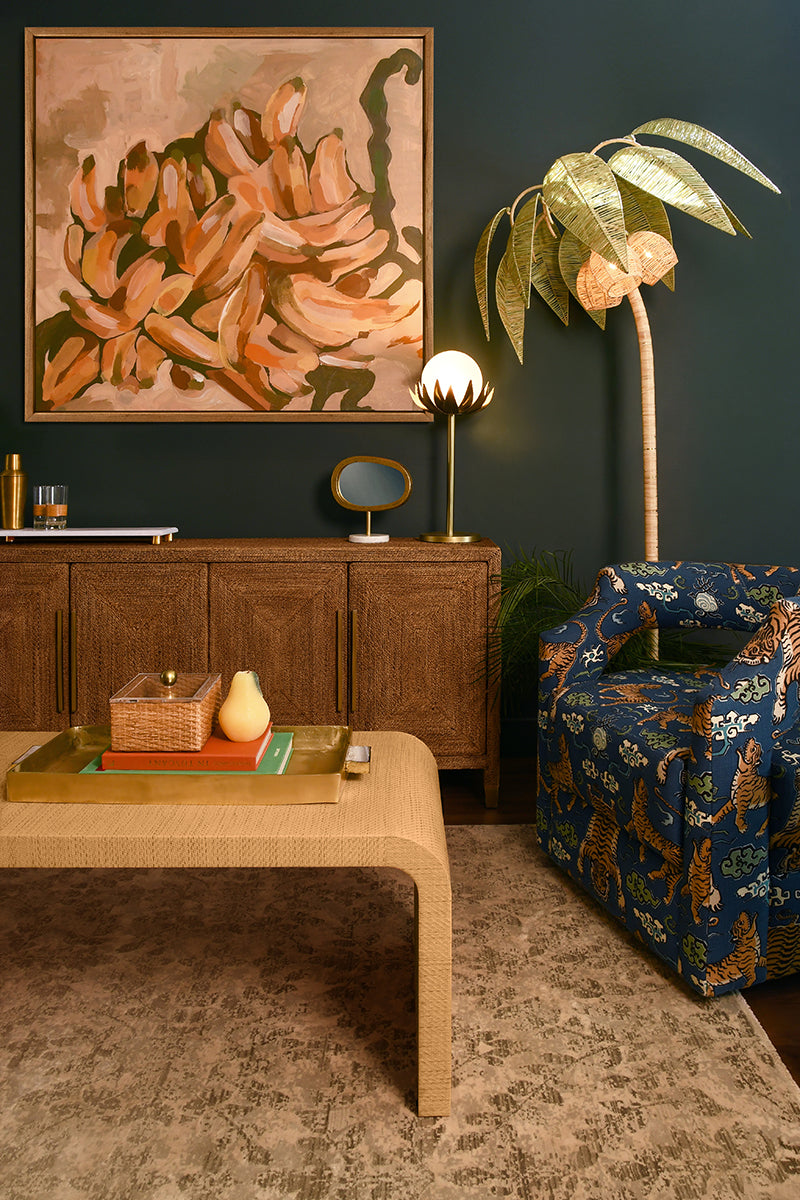 Casey Four Door Buffet in Satin Brass Hardware