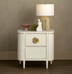 Currey and Company Briallen White Nightstand