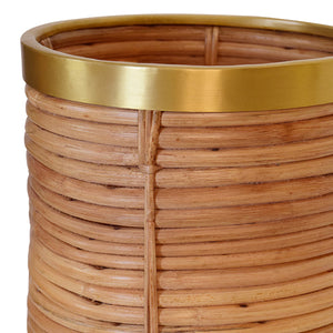 Brim Basket with Brass Rim Detail