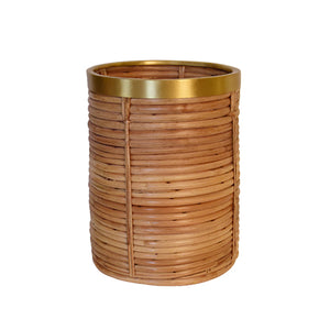 Brim Basket with Brass Rim Detail