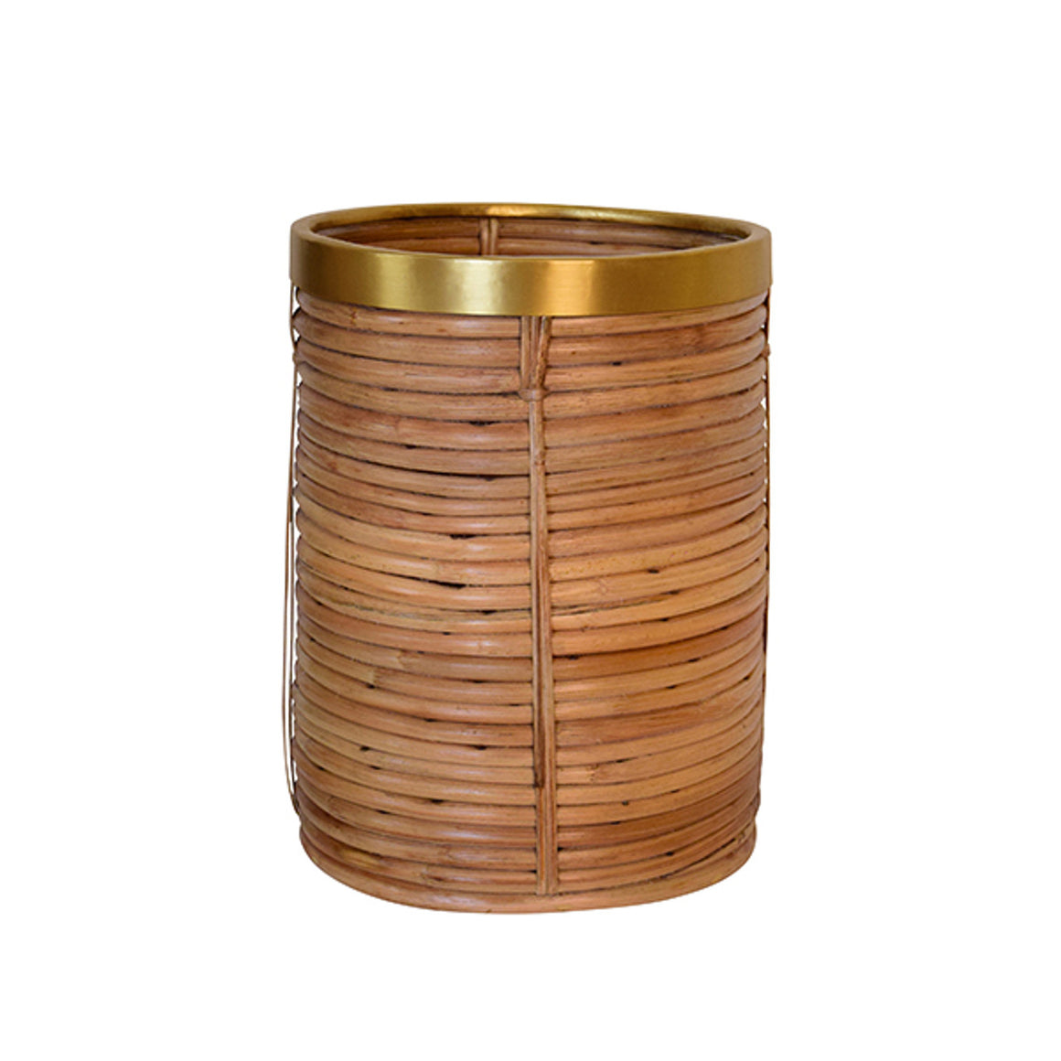 Brim Basket with Brass Rim Detail