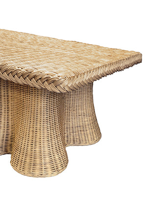 Britney Coffee Table in Natural Woven Rattan