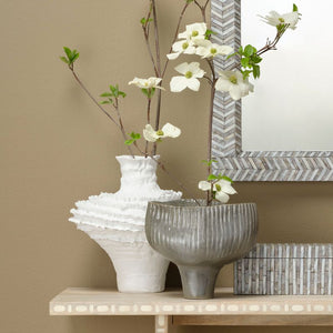 Ruffle Ceramic Decorative Vase