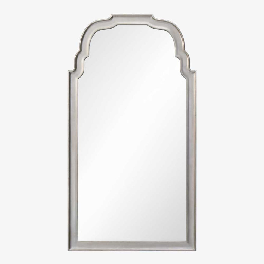 Antiqued Silver Leaf & Black Lacquer Mirror