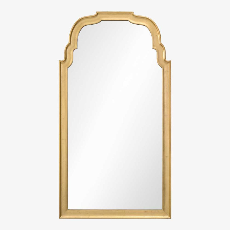 Burnished Gold Leaf & Black Lacquer Mirror