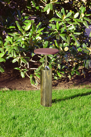 Bolton Brass Cigar Table with Round Leather Top