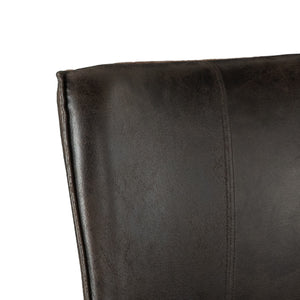 Avery Counter Chair in Dark Brown Leather with Natural Legs