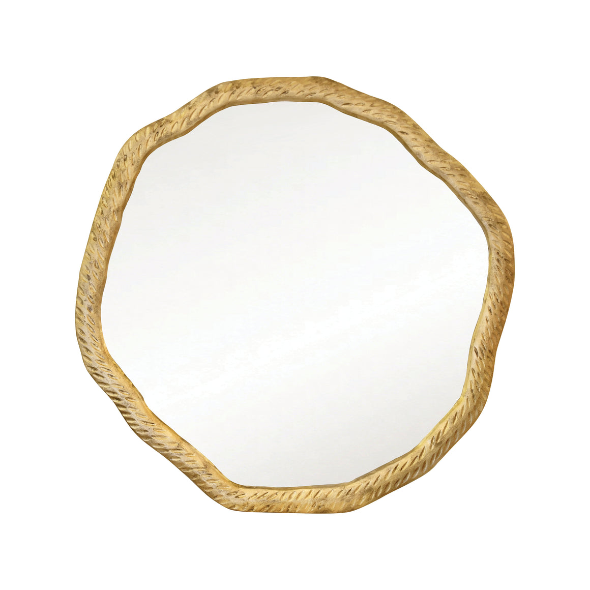 Cadence Round Metal Mirror with Matte White Frame