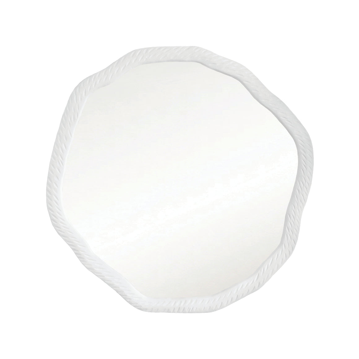 Cadence Round Metal Mirror with Matte White Frame