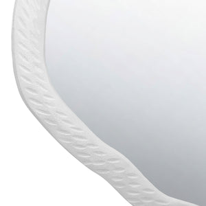Cadence Round Metal Mirror with Matte White Frame