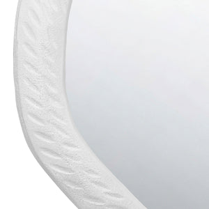 Cadence Round Metal Mirror with Matte White Frame