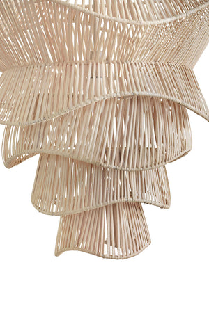 Cambry Organic Pendant Spun in Bleached Rattan