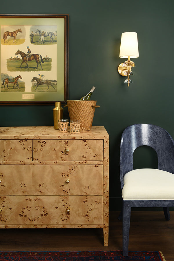 Carnegie Drawer Chest in Burl Wood