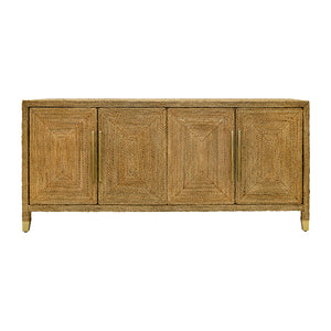Casey Four Door Buffet in Satin Brass Hardware