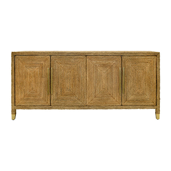 Casey Four Door Buffet in Satin Brass Hardware