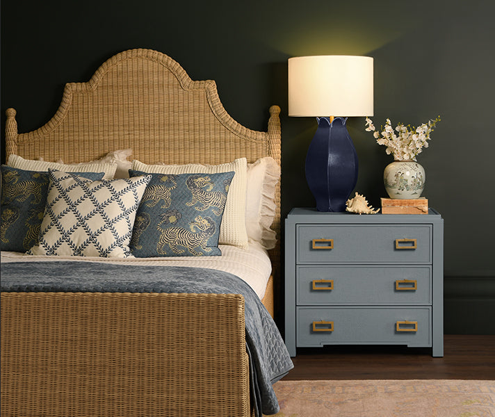 Radey Side Table in Matte Light Blue Frame