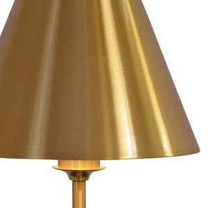 Chanler Table Lamp in Brass and Faux Alabaster Base with Metal Shade
