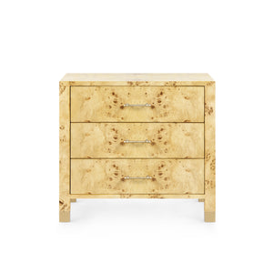 Cole 3-Drawer Side Table, Burl | Cole Collection | Villa & House