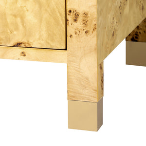 Cole 3-Drawer Side Table, Burl | Cole Collection | Villa & House