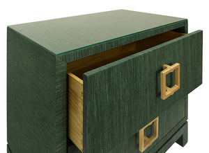 Cole Side Table in Green Dyed Grasscloth (Copy)