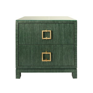 Cole Side Table in Green Dyed Grasscloth (Copy)