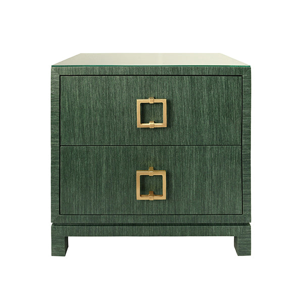 Cole Side Table in Green Dyed Grasscloth (Copy)