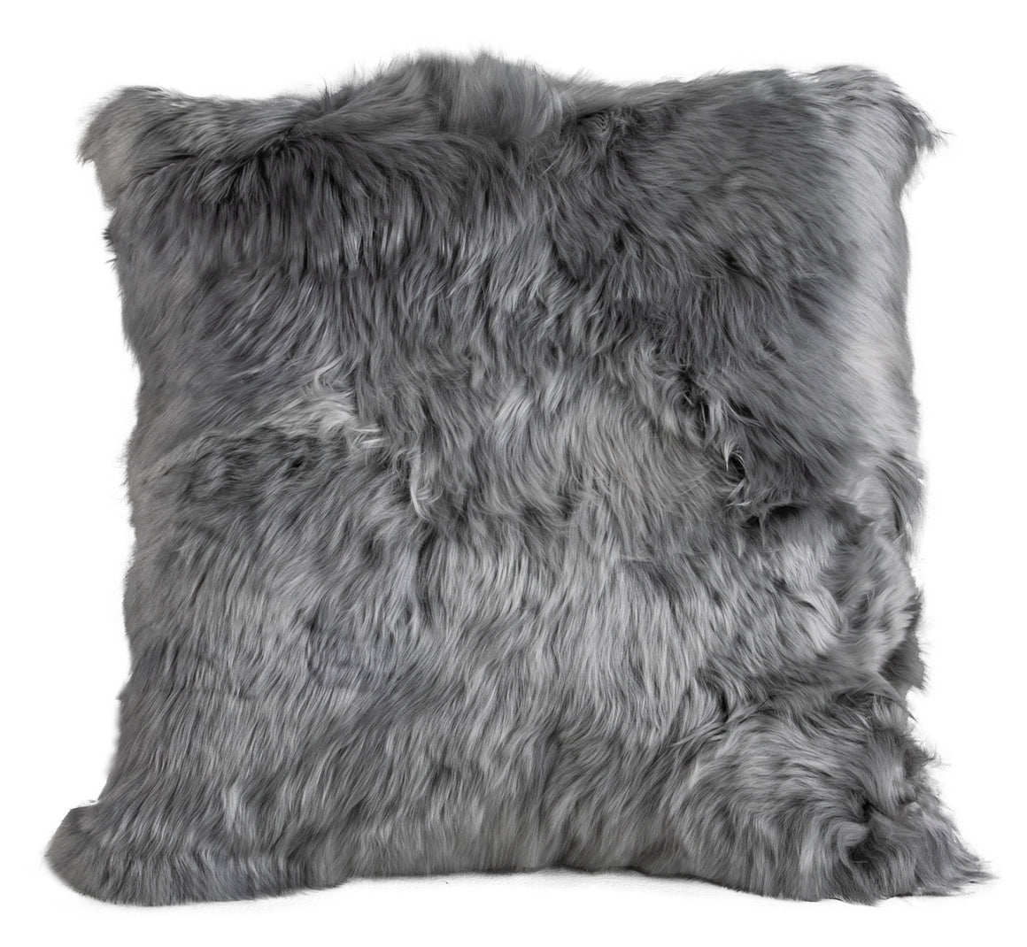 Alpaca Suri Cushion GLACIER w/ Woven Alpaca Back