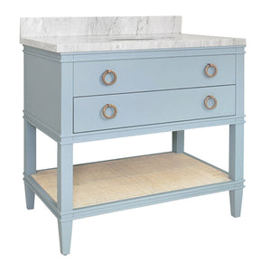 Cutler Bath Vanity in Matte Light Blue Lacquer
