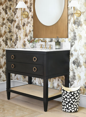 Cutler Bath Vanity in Black Cerused Oak