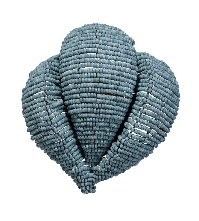 Anguilla Wall Sconce in Blue Wood Beads