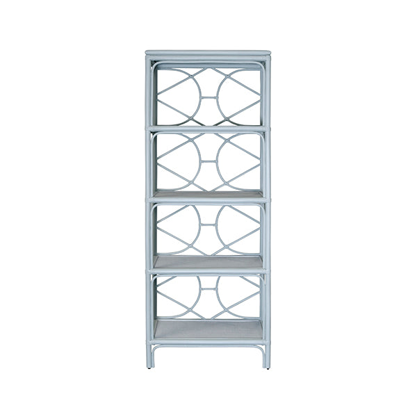 Danielle Back Etagere in Rattan Painted Light Blue