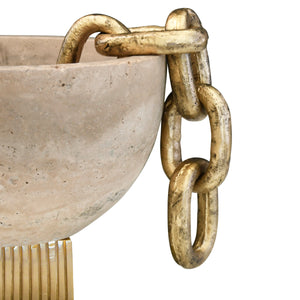 Dax Aluminum Metal Chain Link Object in Textured Brass Finish