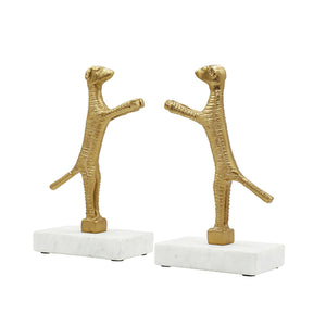 Doggo-Pair of Dog Bookends in Brass Finish