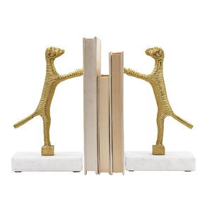 Doggo-Pair of Dog Bookends in Brass Finish