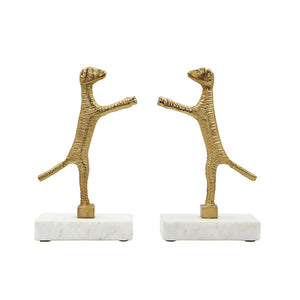 Doggo-Pair of Dog Bookends in Brass Finish