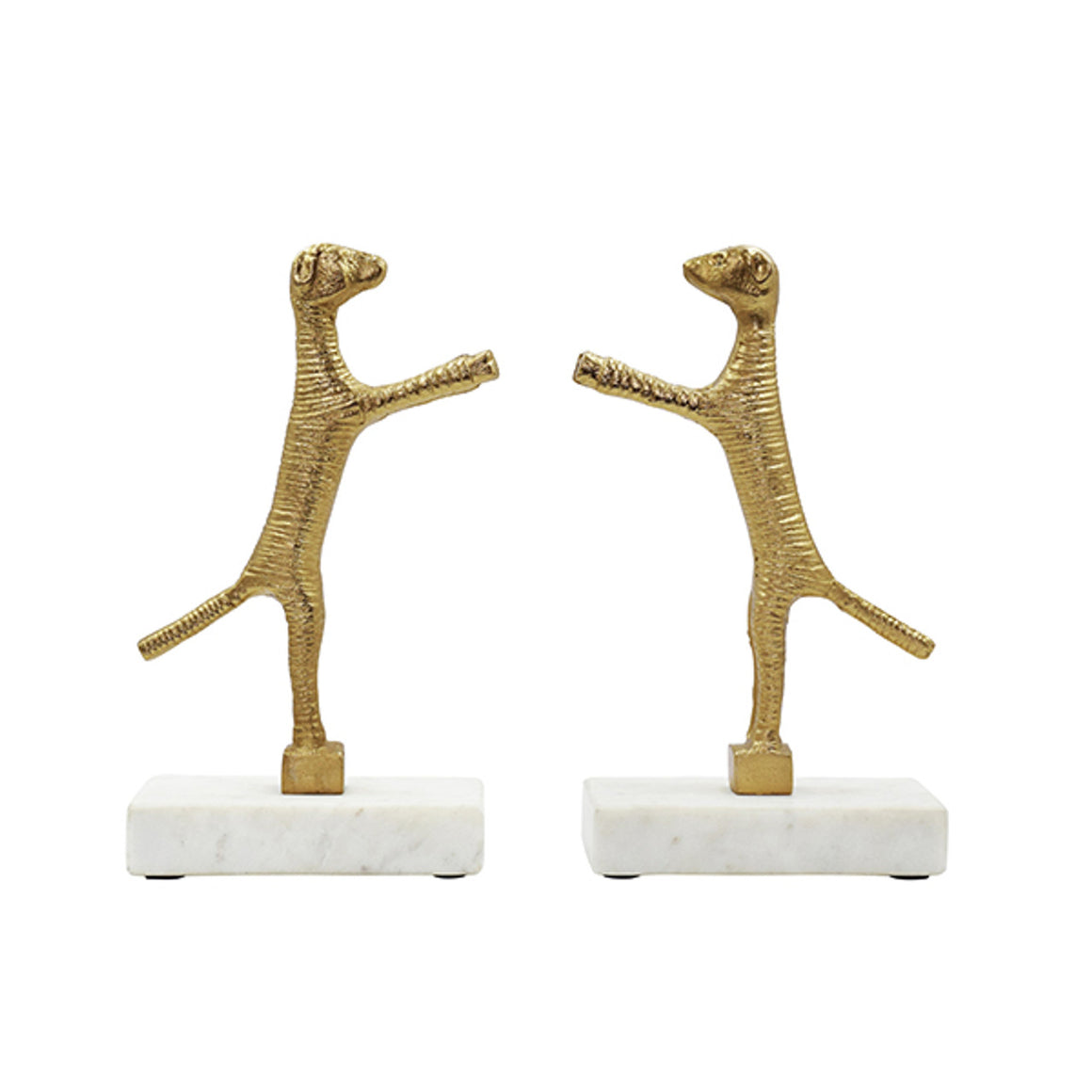 Doggo-Pair of Dog Bookends in Brass Finish