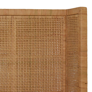 Dolly Winged Headboard and Platform in Wrapped Rattan, King Size