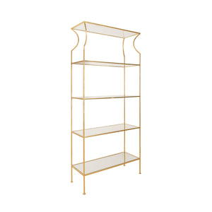 Dorothy Flared Top Etagere in Gold Leaf