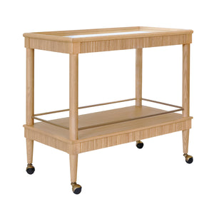 Dublin Classic Bar Cart with Fluted Detail in Espresso Oak