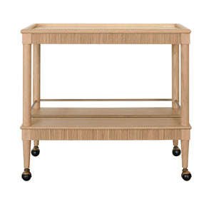 Dublin Classic Bar Cart with Fluted Detail in Espresso Oak