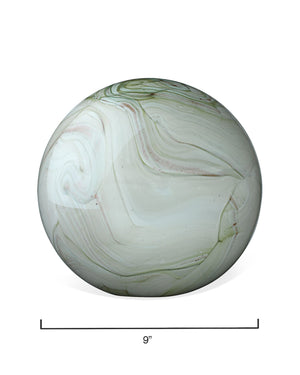 Large & Small Cosmos Hand Blown Glass Balls - Sage Green