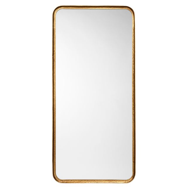 Capital Iron Rectangle Floor Mirror, Gold