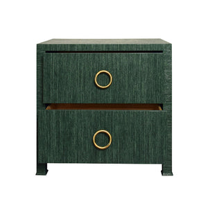 Edelman Side Table with Antique Brass Circle Hardware