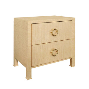 Edelman Side Table with Antique Brass Circle Hardware