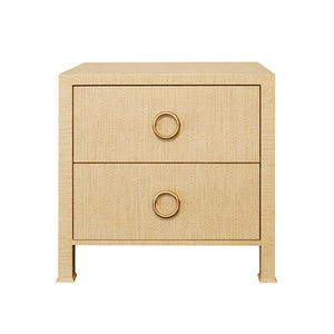 Edelman Side Table with Antique Brass Circle Hardware