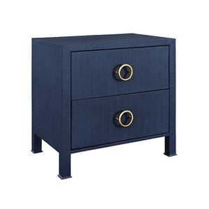Edelman Side Table with Antique Brass Circle Hardware