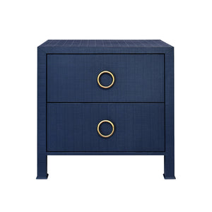 Edelman Side Table with Antique Brass Circle Hardware