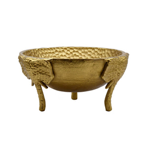 Elepha Textured Brass Bowl with Elephant Feet Detail