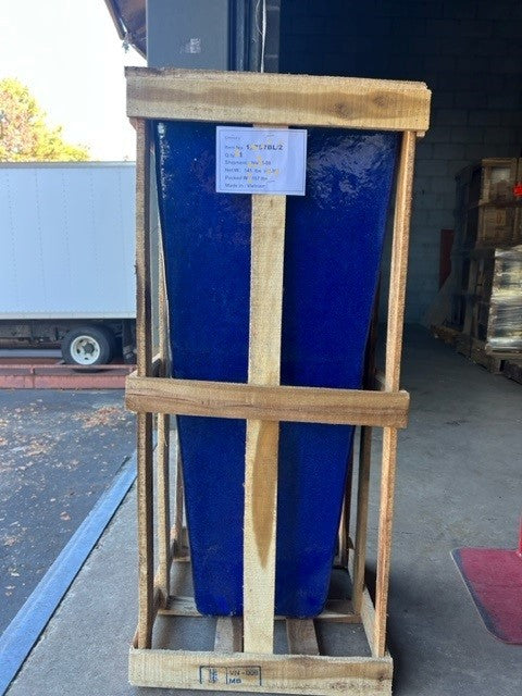 Tall Square Blue Ceramic Planter - Large - Scenario Home