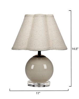 Dottie Blown Glass Table Lamp, Taupe